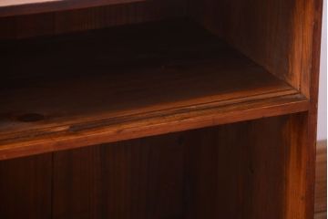 レトロ家具　昭和レトロ　古い木製の小さなオープンラックローボード(飾り棚)
