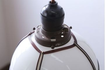 アンティーク　和の雰囲気溢れるガラスシェード天井照明(電傘)