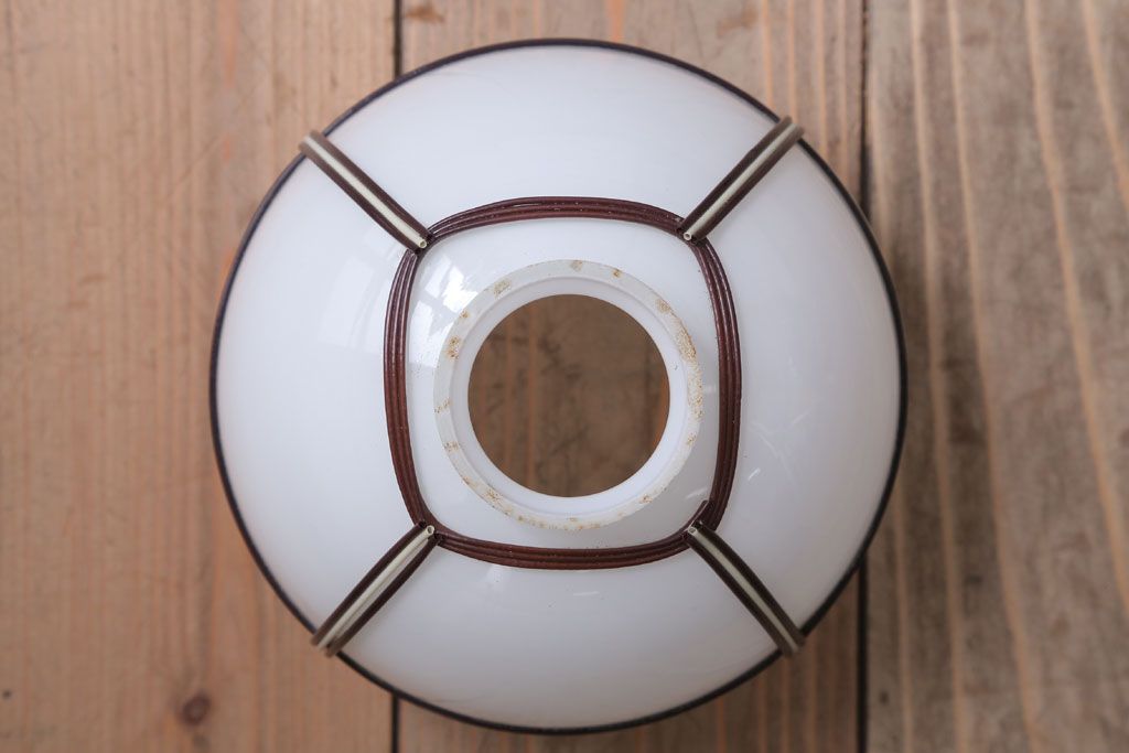 アンティーク　和の雰囲気溢れるガラスシェード天井照明(電傘)