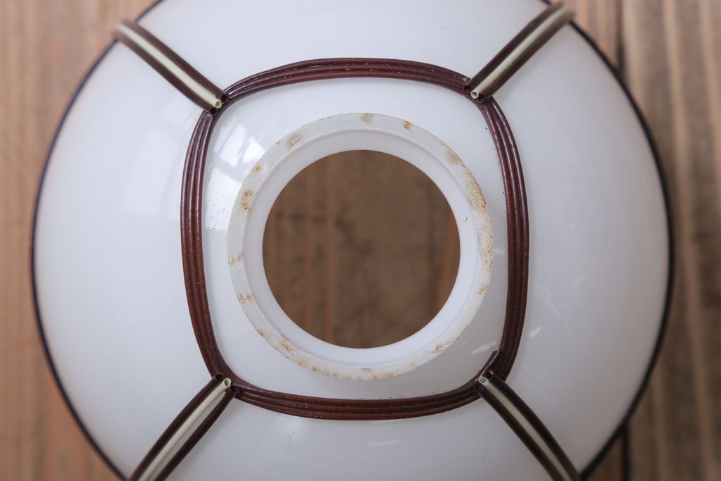 アンティーク　和の雰囲気溢れるガラスシェード天井照明(電傘)