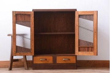 レトロ家具　昭和レトロ　ミッドセンチュリー　古い木製のアンティーク本箱