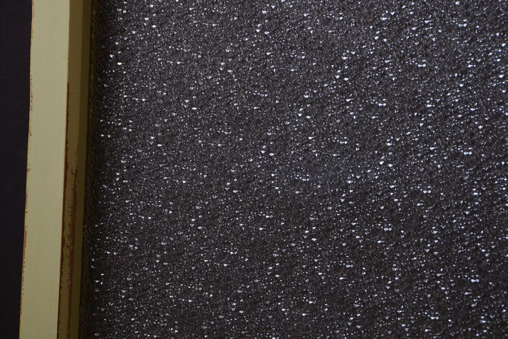 アンティーク　ダイヤガラス入り!グリーンペイントの明り取り(窓)