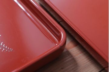 アンティーク雑貨　アンティーク　大正〜昭和初期　沈金蒔絵木製お膳5枚(漆器)(1)
