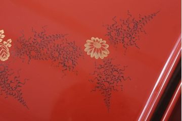 アンティーク雑貨　アンティーク　大正〜昭和初期　沈金蒔絵木製お膳5枚(漆器)(2)