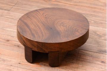 アンティーク雑貨　古民具・骨董　総欅材!アンティークのお釜の蓋(花台)