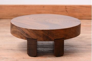 アンティーク雑貨　古民具・骨董　総欅材!アンティークのお釜の蓋(花台)