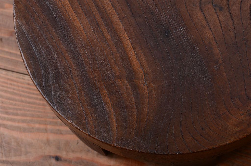 アンティーク雑貨　古民具・骨董　総欅材!アンティークのお釜の蓋(花台)