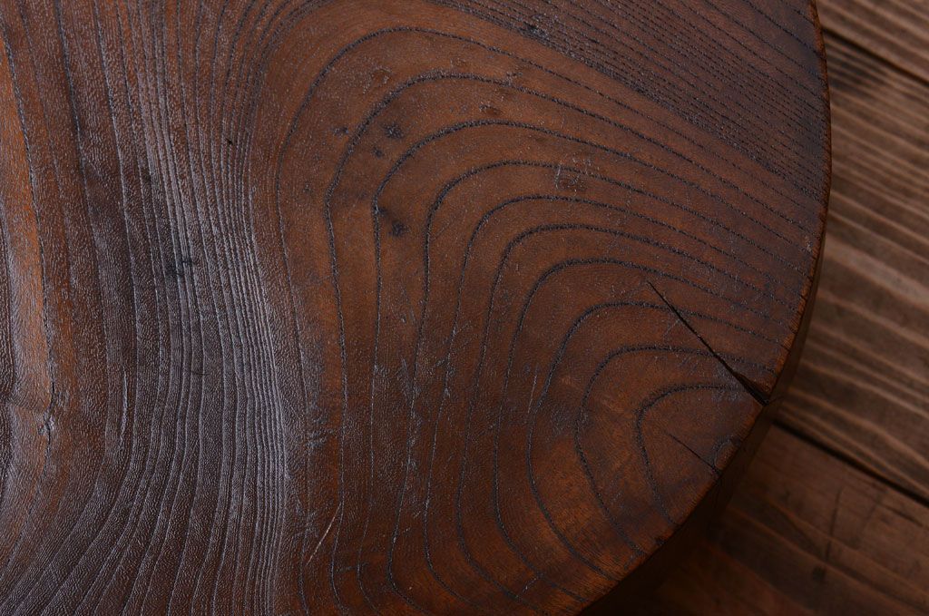 アンティーク雑貨　古民具・骨董　総欅材!アンティークのお釜の蓋(花台)