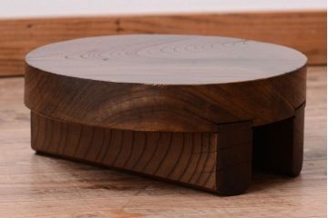 アンティーク雑貨　古民具・骨董　総欅材!アンティークのお釜の蓋(花台)