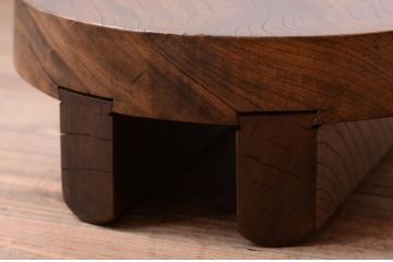 アンティーク雑貨　古民具・骨董　総欅材!アンティークのお釜の蓋(花台)