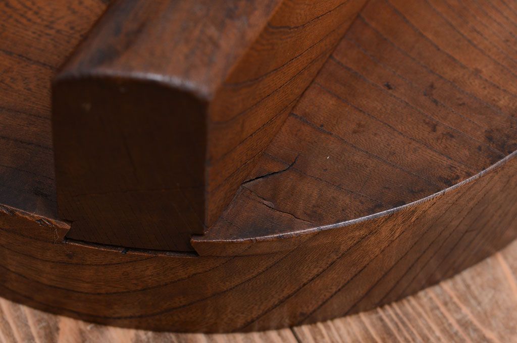 アンティーク雑貨　古民具・骨董　総欅材!アンティークのお釜の蓋(花台)