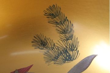 アンティーク雑貨　アンティーク　大正〜昭和初期　金魚の図　木製蒔絵盃洗(漆器)(1)