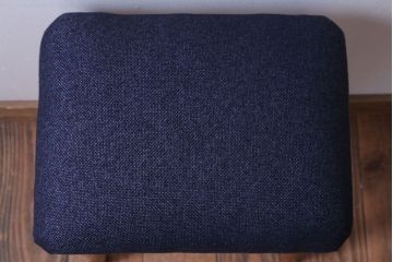 レトロ家具　和製アンティーク　古い木のレトロなクッション座面角スツール(3)