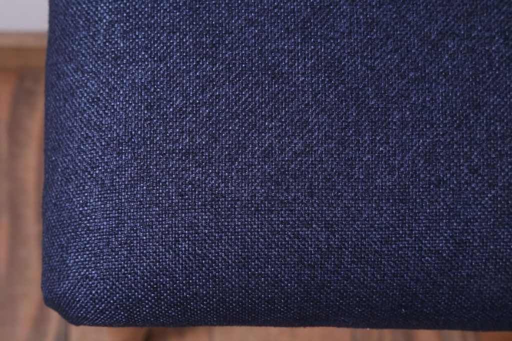 レトロ家具　和製アンティーク　古い木のレトロなクッション座面角スツール(3)