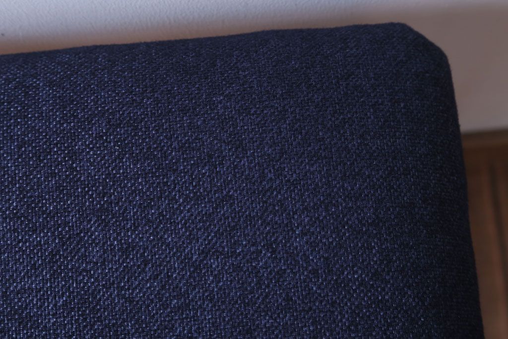 レトロ家具　和製アンティーク　古い木のレトロなクッション座面角スツール(3)