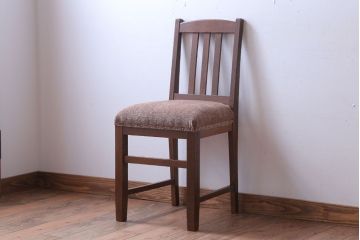 レトロ家具　和製アンティーク　ナラ材製!レトロなシンプルチェア(3)