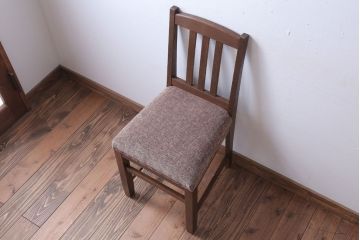 レトロ家具　和製アンティーク　ナラ材製!レトロなシンプルチェア(3)
