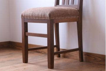 レトロ家具　和製アンティーク　ナラ材製!レトロなシンプルチェア(3)