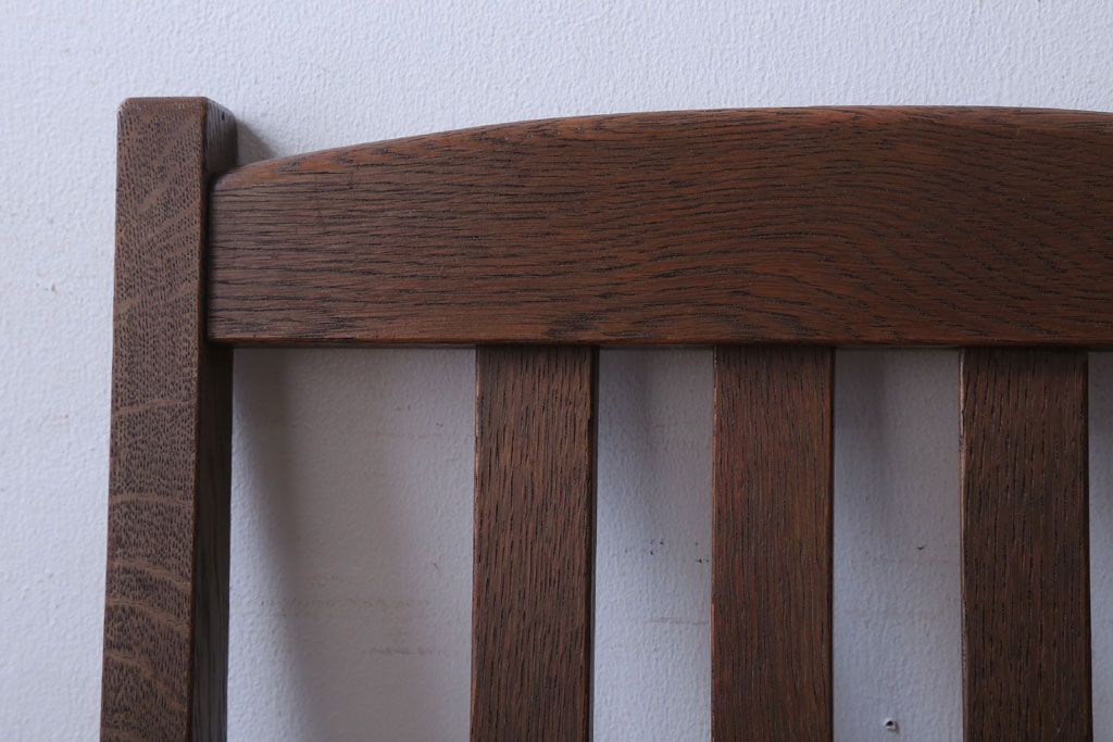 レトロ家具　和製アンティーク　ナラ材製!レトロなシンプルチェア(3)