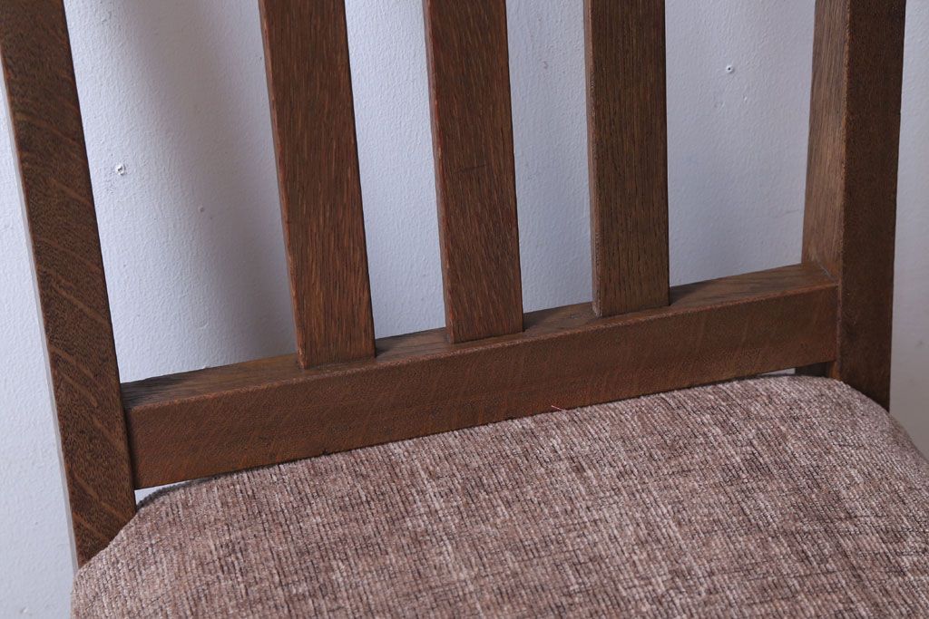 レトロ家具　和製アンティーク　ナラ材製!レトロなシンプルチェア(3)