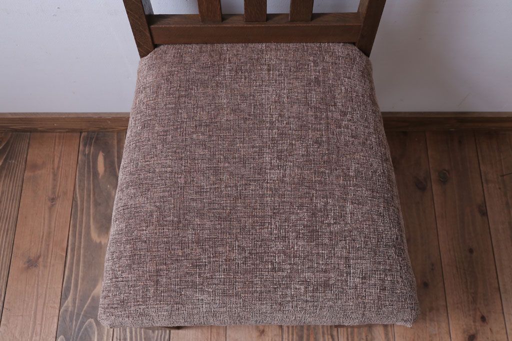 レトロ家具　和製アンティーク　ナラ材製!レトロなシンプルチェア(3)