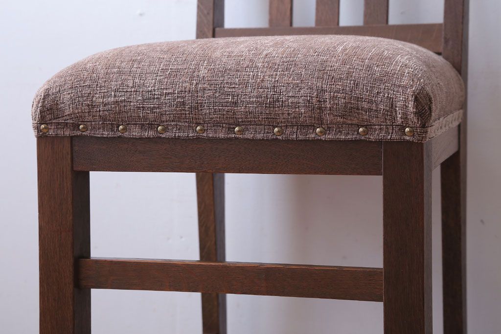 レトロ家具　和製アンティーク　ナラ材製!レトロなシンプルチェア(3)