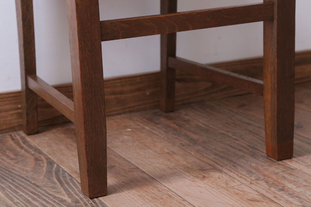 レトロ家具　和製アンティーク　ナラ材製!レトロなシンプルチェア(3)