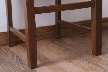 レトロ家具　和製アンティーク　ナラ材製!レトロなシンプルチェア(3)