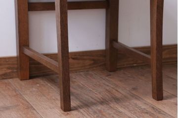 レトロ家具　和製アンティーク　ナラ材製!レトロなシンプルチェア(3)