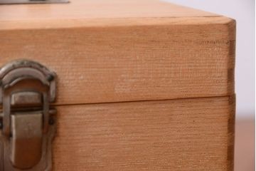 アンティーク雑貨　昭和レトロ　ナラ材の小さなアンティーク木箱(2)