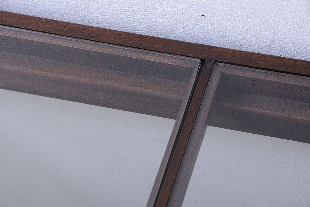 アンティーク家具　大正ロマン　古い木製の背が低いガラスケース(ショーケース)