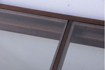 アンティーク家具　大正ロマン　古い木製の背が低いガラスケース(ショーケース)