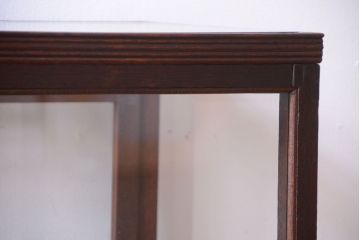 アンティーク家具　大正ロマン　古い木製の背が低いガラスケース(ショーケース)