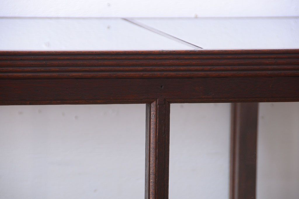 アンティーク家具　大正ロマン　古い木製の背が低いガラスケース(ショーケース)