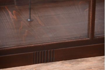 アンティーク家具　大正ロマン　古い木製の背が低いガラスケース(ショーケース)
