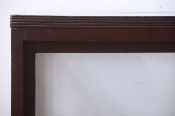 アンティーク家具　大正ロマン　古い木製の背が低いガラスケース(ショーケース)