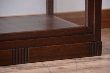 アンティーク家具　大正ロマン　古い木製の背が低いガラスケース(ショーケース)