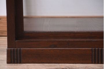 アンティーク家具　大正ロマン　古い木製の背が低いガラスケース(ショーケース)