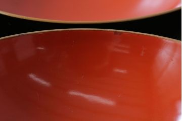 アンティーク雑貨　アンティーク　昭和二年　木製の鶴蒔絵椀5客セット(漆器)