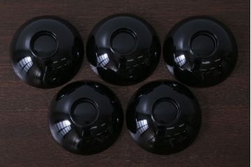アンティーク雑貨　アンティーク　昭和二年　木製の鶴蒔絵椀5客セット(漆器)