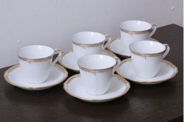 アンティーク雑貨　中古　ノリタケ(Noritate)　Contessa(コンテッサ)シリーズ　カップ&ソーサー5客セット