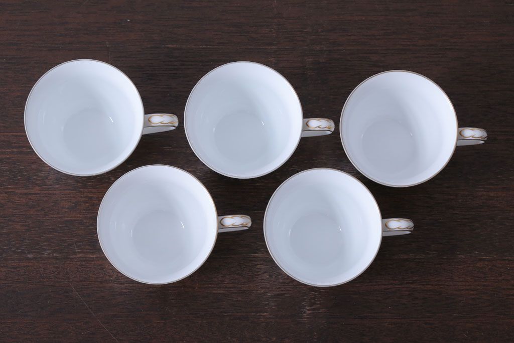 アンティーク雑貨　中古　ノリタケ(Noritate)　Contessa(コンテッサ)シリーズ　カップ&ソーサー5客セット