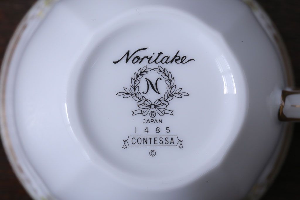 アンティーク雑貨　中古　ノリタケ(Noritate)　Contessa(コンテッサ)シリーズ　カップ&ソーサー5客セット