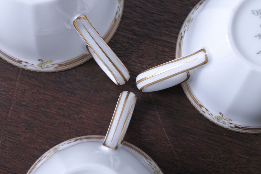 アンティーク雑貨　中古　ノリタケ(Noritate)　Contessa(コンテッサ)シリーズ　カップ&ソーサー5客セット