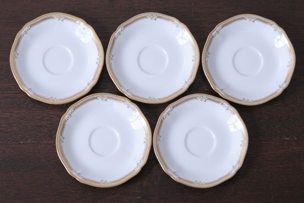 アンティーク雑貨　中古　ノリタケ(Noritate)　Contessa(コンテッサ)シリーズ　カップ&ソーサー5客セット