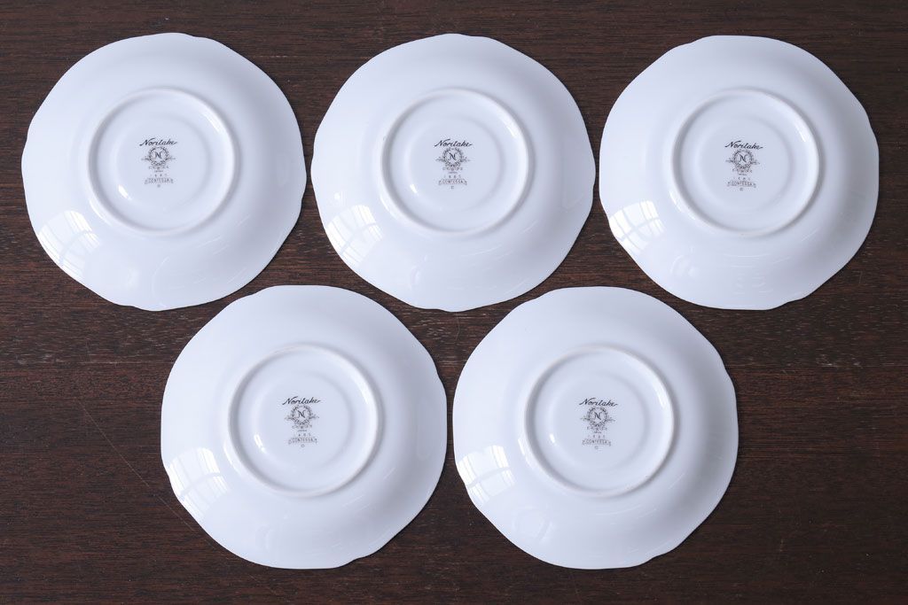 アンティーク雑貨　中古　ノリタケ(Noritate)　Contessa(コンテッサ)シリーズ　カップ&ソーサー5客セット