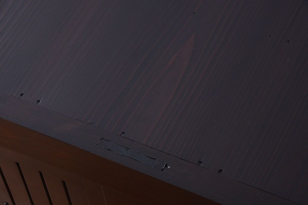 アンティーク家具　古民具・骨董　明治期　重厚な鉄脚付き!六尺水屋箪笥サイドボード