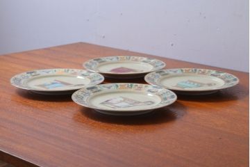 アンティーク雑貨　中古　GUCCI(グッチ)　PORCELLANA　ROMAN(ローマ)　プレート4枚セット(洋食器)