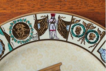 アンティーク雑貨　中古　GUCCI(グッチ)　PORCELLANA　ROMAN(ローマ)　プレート4枚セット(洋食器)