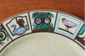 アンティーク雑貨　中古　GUCCI(グッチ)　PORCELLANA　ROMAN(ローマ)　プレート4枚セット(洋食器)